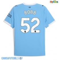 Camisa de time de futebol Manchester City Oscar Bobb #52 Replicas 1º Equipamento 2025-26 Manga Curta